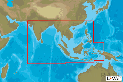 C-MAP AS-N050 : MAX-N C: ASIA SOUTH CONTINENTAL : Indian Ocean and Asia  - Continental