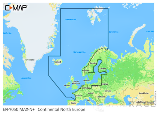 C-MAP MAX-N+ Continental Chart -  North Europe