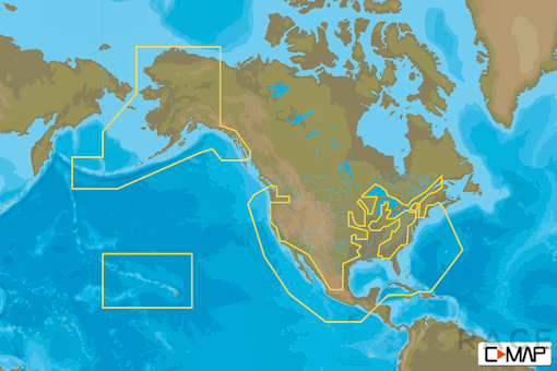 C-MAP NA-N036 : MAX-N C: US COASTAL AND RIVERS  CONTINENTAL : Freshwaters North America - Continental