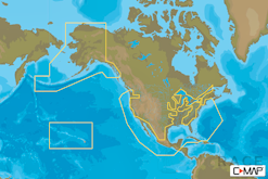 C-MAP NA-Y036 : MAX-N+ C: US COASTAL AND RIVERS  CONTINENTAL : Freshwaters North America - Continental