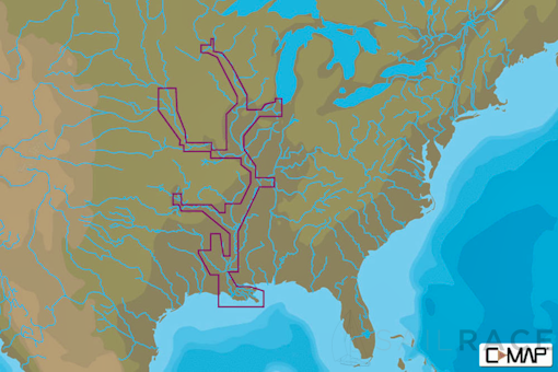 C-MAP NA-Y038 - US. rivers:Ms