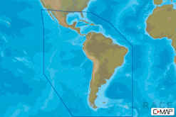 C-MAP SA-Y038 : MAX-N+ C: SOUTH AMERICA AND CARIBBEAN CONTINENTAL : Central and South America . Continental