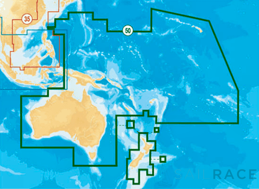 Navico 50 XG che copre l'Australia, comprese le Isole Norfolk