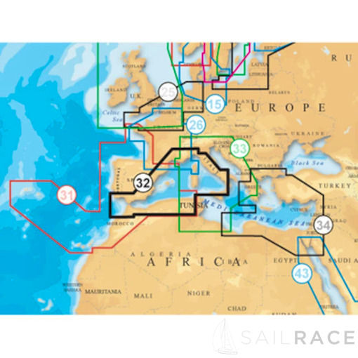 Navico NAVIONICS Cartes marines de l'Ouest de la Méditerranée de l'UE