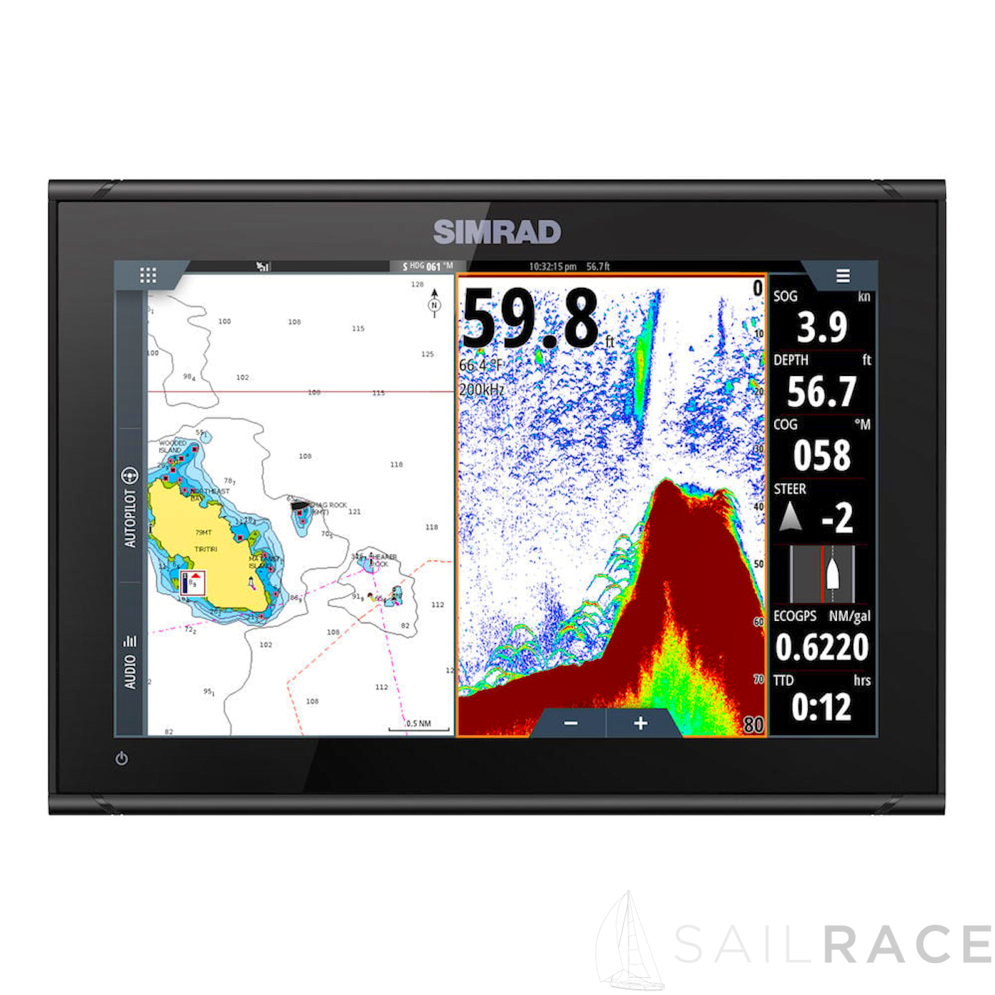 Simrad 12-inch chartplotter and radar display with TotalScan™ transducer - image 2