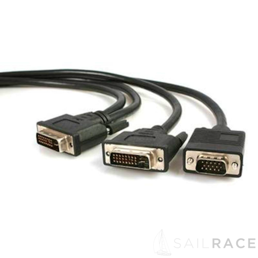 El divisor de vídeo del cable Y Simrad. DVI a VGA y DVI